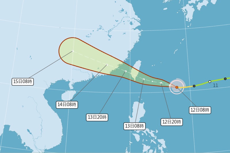 楊柳增強爲中颱海上警報發布！週三影響全台暴風侵襲機率提升