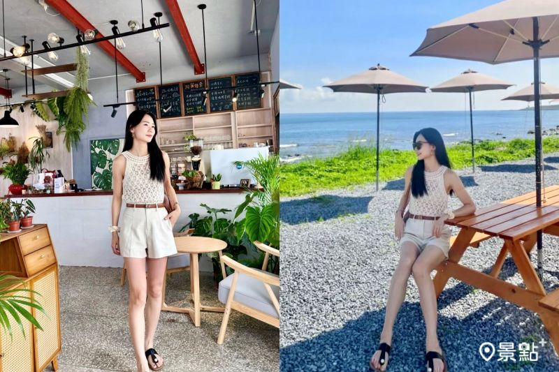 森林系「久門海景咖啡」擁有海景第一排視野，吸引人前往拍照打卡。（圖／peiying.0615）