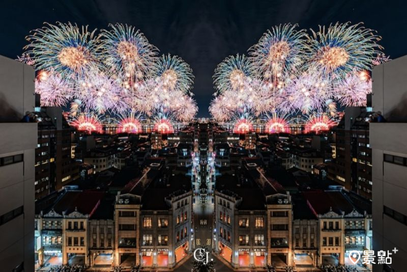大稻埕煙火非實景鏡射創作。（圖／c.j_131）