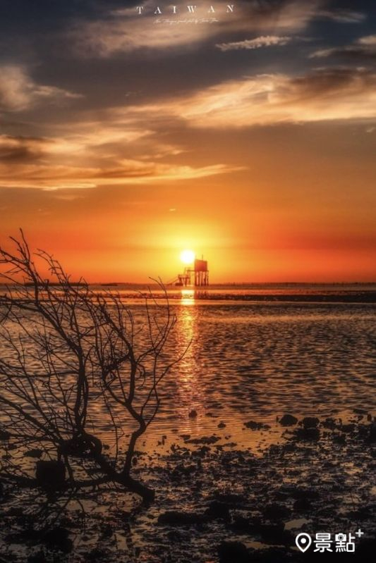 於「彰濱海上屋」拍攝的火燒雲美景。（圖／imma_pon，以下同）