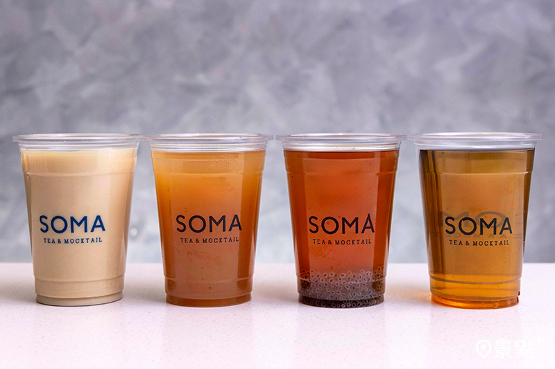 蜜隱烏龍精粹茶歐雷、純青森蜜隱烏龍、青梅蜜隱烏龍、純蜜隱烏龍。（圖／SOMA，以下同）