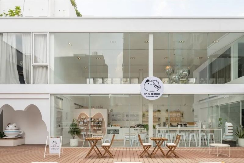 奶泡貓咖啡民權店。（圖／貓貓蟲咖波，以下同）