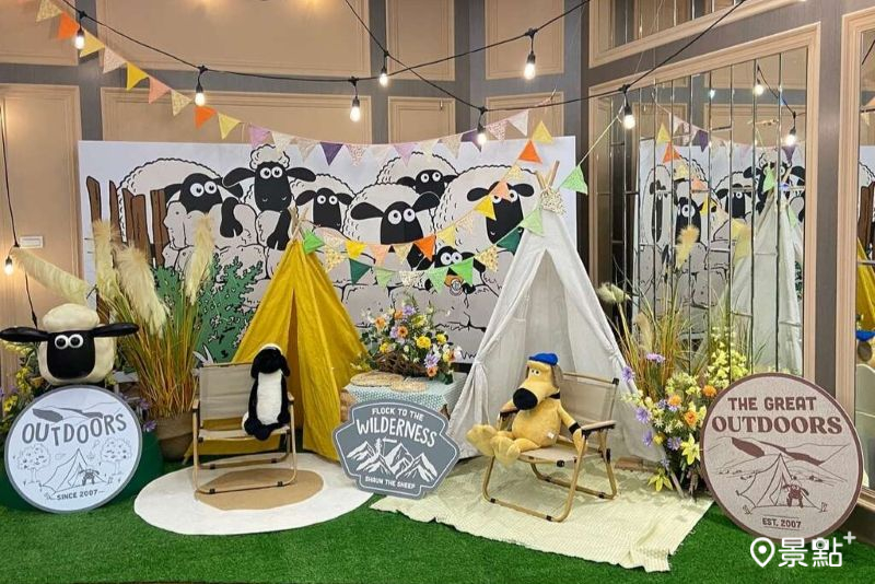 福爾摩沙遊艇酒店2樓湖光廳笑笑羊主題裝置。