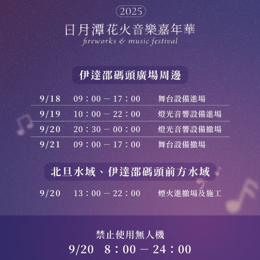 施工及活動管制資訊。（圖／日月潭國家風景區管理處，以下同）