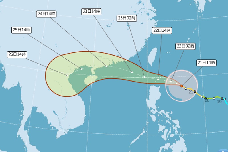樺加沙強颱逼近海陸警齊發！停班停課強風豪雨注意一週天氣預報先看
