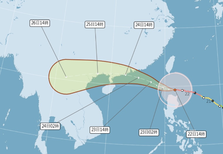 強颱樺加沙觸陸暴風圈影響台灣南端！7縣市預估風力雨量達停班停課標準