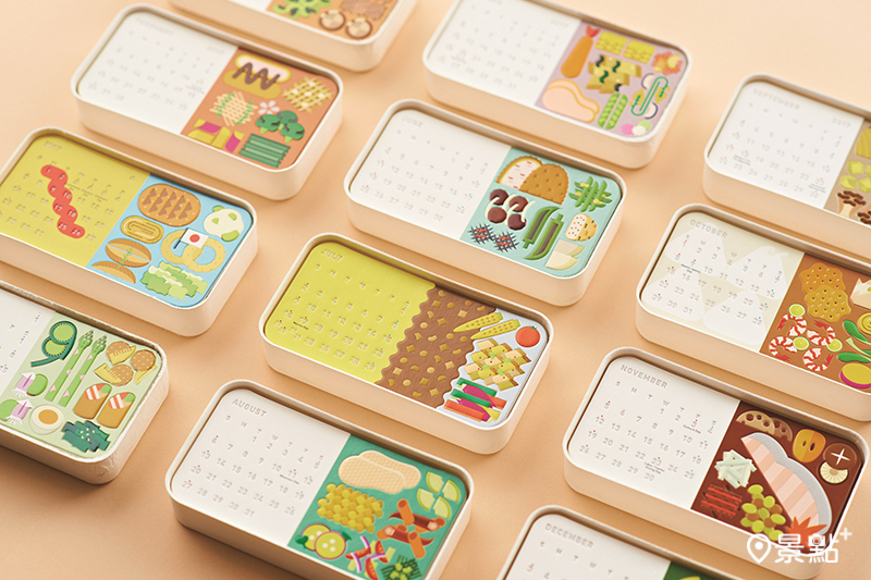 「2026馬上順曆─手帳桌掛曆展」推出百年印刷品牌一九堂以12月份特色菜單組成的「便當桌曆」！
