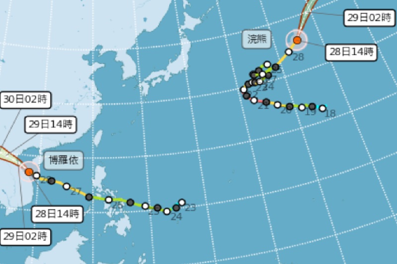 雙颱遠離全台高溫注意午後雨！雙颱恐形成首波東北季風10月初可能報到