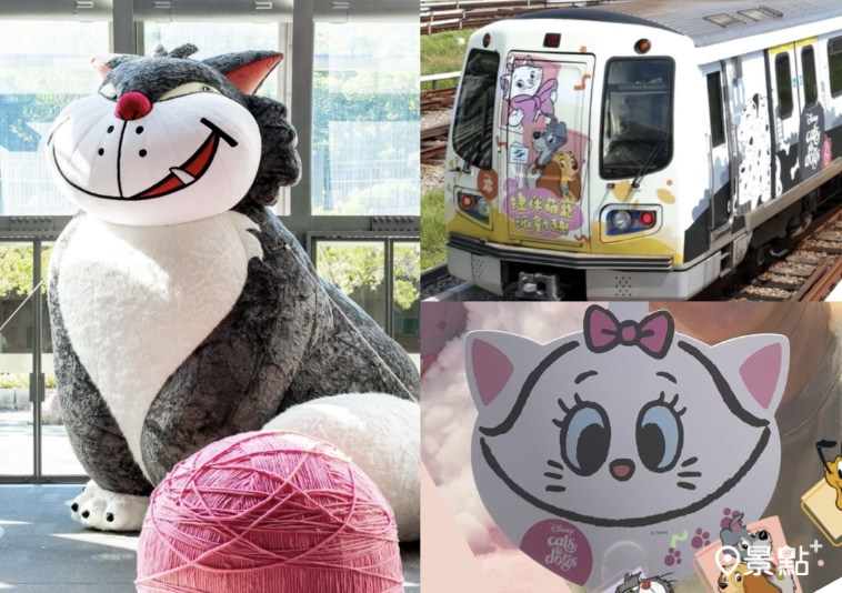 台北捷運與迪士尼合作推出貓狗系IP打卡場景與主題列車，打卡回送造型扇。（圖 / 台北捷運、景點+張盈盈，以下同）