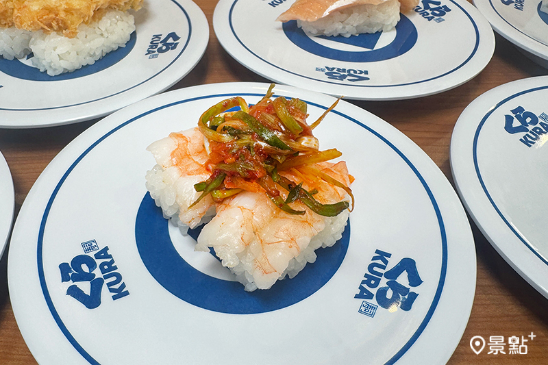 韓式拌蔥絲鮮蝦。