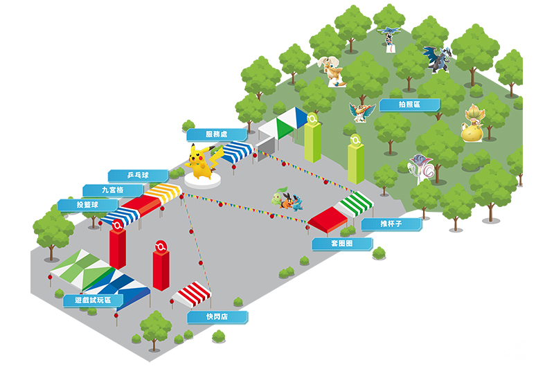 《寶可夢傳說Z-A》夜市祭活動地圖。