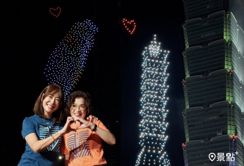 台北101國慶煙火首次無人機＋煙火共演！「台灣加油+鏟子超人」民眾有感大讚 賈永婕感動落淚