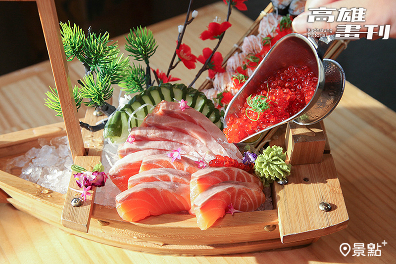 滿盛新鮮食材的擺盤方式，讓顧客不只在視覺上受到衝擊，味覺更是滿足。