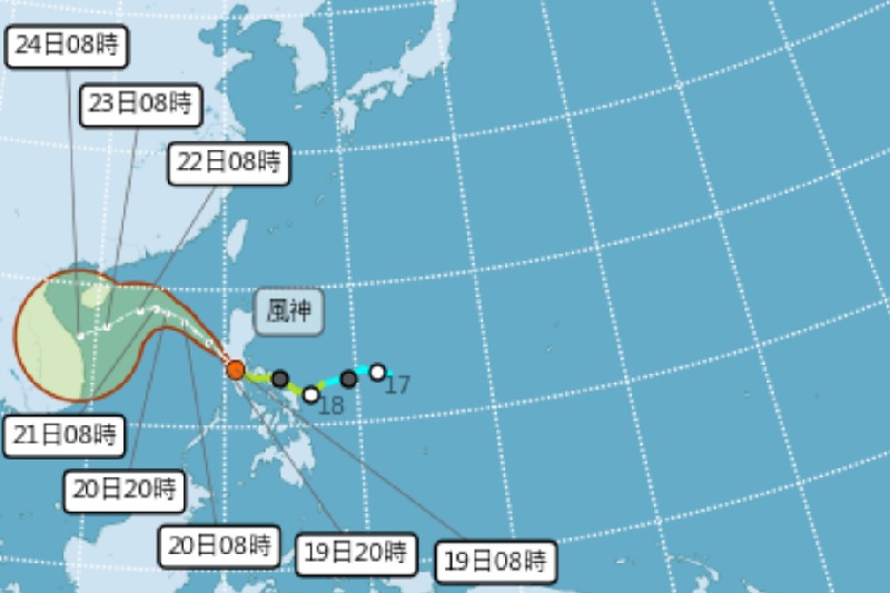 第24號颱風風神已生成！中央氣象署發布豪雨特報注意高溫陸上強風