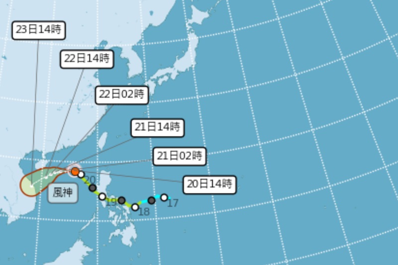 發布大規模劇烈豪雨特報！風神颱風外圍環流東北季風共伴效應留意大雨強風