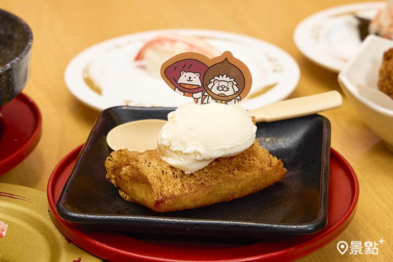 香草冰淇淋＆栗子地瓜派 $80。