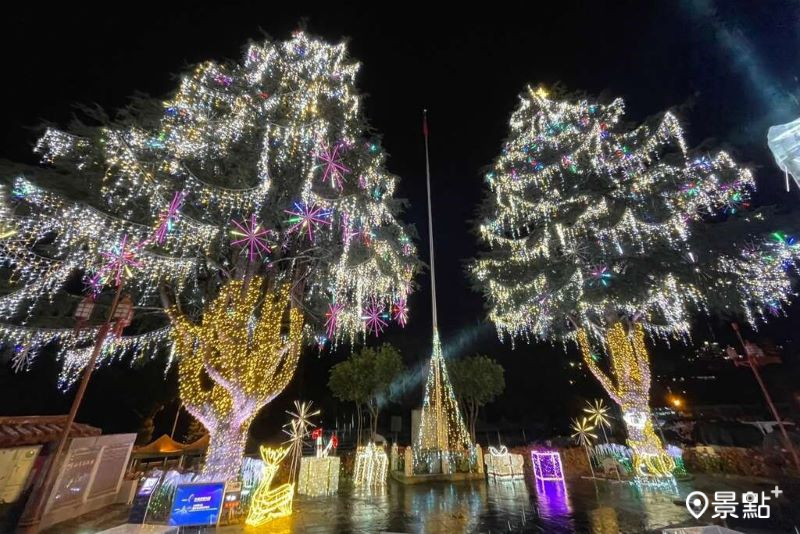 往年梨山賓館前兩棵28米雪松聖誕樹。（圖／交通部觀光署參山國家風景區管理處）