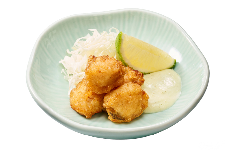 〈熱前菜〉唐揚鮟鱇魚。