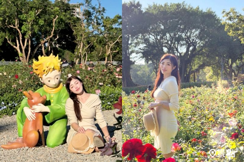 「東海小王子玫瑰園」2萬朵玫瑰花海同框小王子，吸引人前往拍照打卡。（圖／evonne.eat）