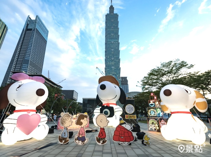 Snoopy x Belle x Marbles陪你一起迎新年。(圖 / 台北市政府，以下同)
