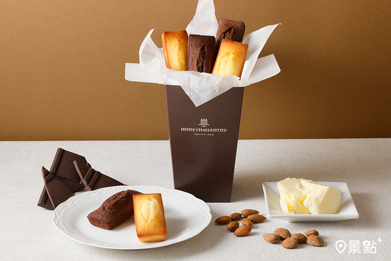 現烤出爐費南雪6入（巧克力風味費南雪×3pcs、原味×3pcs）。