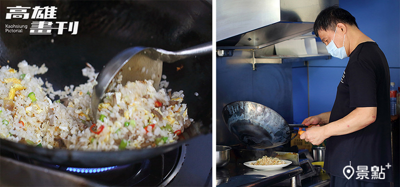 老闆下鍋時手勢輕巧，幾乎看不到翻鍋的誇張動作。