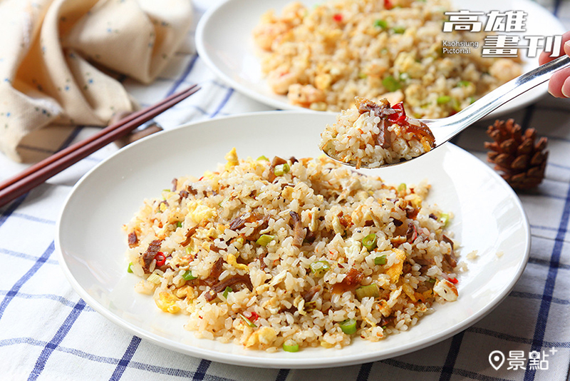炒飯乾爽不油膩，吃到最後一口，盤底依舊清爽。