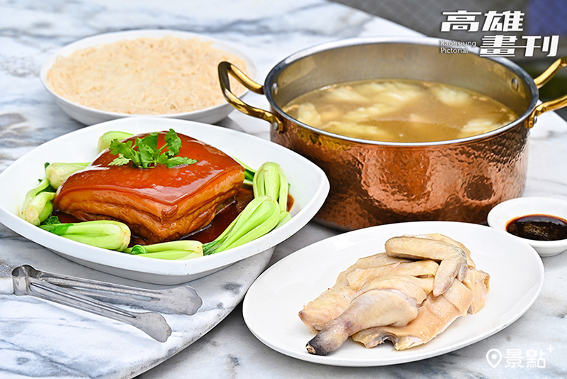 翠湖超人氣的招牌東坡肉、白斬雞、鳳梨白玉雞湯，配上麻油麵線，一上菜就讓人想馬上大快朵頤