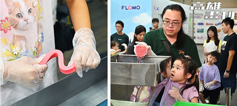 小朋友跟著解說一步步製作橡皮擦。