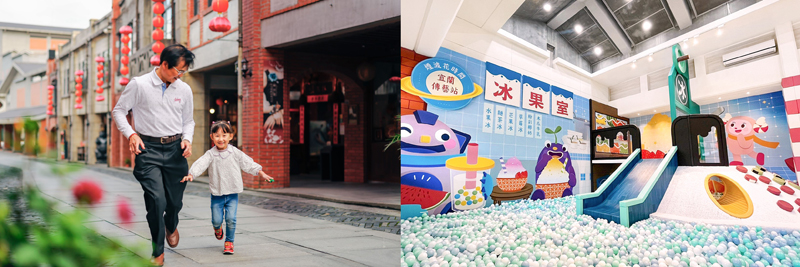 最受親子喜愛的「七淘間」，超大刨冰機超吸睛！(圖 / 煙波花時間宜蘭傳藝)